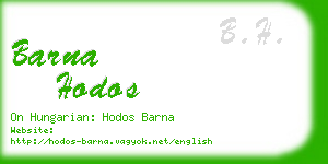 barna hodos business card